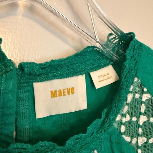 Maeve Teal Floral Embroidered Blouse - Picture 4 of 9